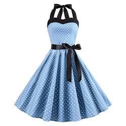 MeiLyviba Kleider Damen 50er 60er Jahre Kleid Neckholder 1950Er Abendkleider Hepburn Kostüm Hepburn Stil Rockabilly Retro Kleider Petticoat Kleid Vintage Cocktailkleid von MeiLyviba