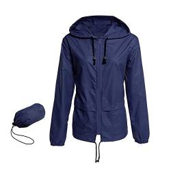 MeiLyviba Leicht Regenjacke Damen Wasserdicht Atmungsaktiv Faltbar Windbreaker Mit Kapuze Softshelljacke Fahrradjacke Dünne Sommerjacke Übergangsjacke Regenjacken & Mäntel Für Damen Ultraleichte von MeiLyviba