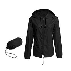 MeiLyviba Windbreaker Damen Leicht Regenjacke Wasserdicht Atmungsaktiv Faltbar Mit Kapuze Softshelljacke Fahrradjacke Dünne Sommerjacke Übergangsjacke Regenjacken & Mäntel Für Damen Ultraleichte von MeiLyviba