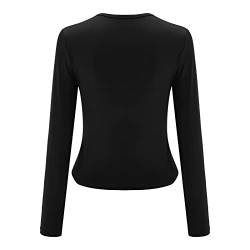 Skims Langarmshirt Slim Fit Damen Y2K Oberteile Langarm Shirts Rundhals Cropped Tee Einfarbig Basic Crop Tops Casual Athletisches Top Teenager Streetwear V Ausschnitt Vintage Clothes Stockholm Style von MeiLyviba