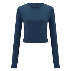 Skims Langarmshirt Slim Fit Damen Y2K Oberteile Langarm Shirts Rundhals Cropped Tee Einfarbig Basic Crop Tops Casual Athletisches Top Teenager Streetwear V Ausschnitt Vintage Clothes Stockholm Style von MeiLyviba