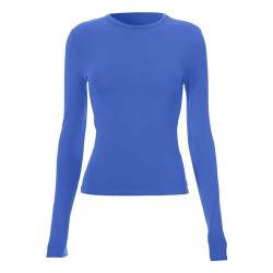 Skims Langarmshirt Slim Fit Damen Y2K Oberteile Langarm Shirts Rundhals Cropped Tee Einfarbig Basic Crop Tops Casual Athletisches Top Teenager Streetwear V Ausschnitt Vintage Clothes Stockholm Style von MeiLyviba