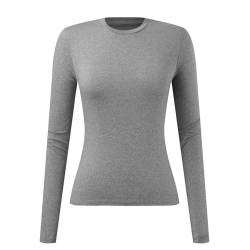 Skims Langarmshirt Slim Fit Damen Y2K Oberteile Langarm Shirts Rundhals Cropped Tee Einfarbig Basic Crop Tops Casual Athletisches Top Teenager Streetwear V Ausschnitt Vintage Clothes Stockholm Style von MeiLyviba