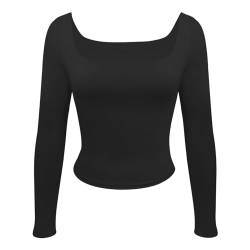 Skims Langarmshirt Slim Fit Damen Y2K Oberteile Langarm Shirts Rundhals Cropped Tee Einfarbig Basic Crop Tops Casual Athletisches Top Teenager Streetwear V Ausschnitt Vintage Clothes Stockholm Style von MeiLyviba