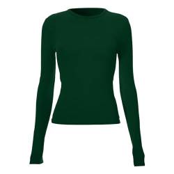 Skims Langarmshirt Slim Fit Damen Y2K Oberteile Langarm Shirts Rundhals Cropped Tee Einfarbig Basic Crop Tops Casual Athletisches Top Teenager Streetwear V Ausschnitt Vintage Clothes Stockholm Style von MeiLyviba