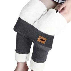 Thermoleggings Damen Gefüttert Lamb Frauen Warme Schlanke Hose Winter Lamm Plüsch Jogginghose Verdickte Teddy Fleece Jogginghose Hohe Taille Übergroße Leggings Für Frauen High Waist Lang Yogahose von MeiLyviba