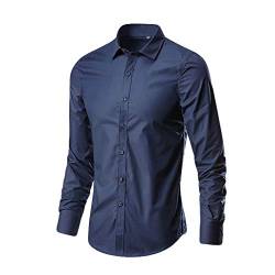 Weißes Hemd Herren Regular Fit Bügelfrei Mit Geradem Schnitt Businesshemden Und Freizeithemden Für Männer Anzug Hemd Business Slim Fit Langarm Herrenhemd Stretch Langarm Hemd Modische Casual von MeiLyviba