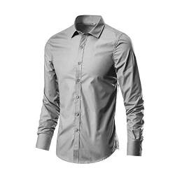 Weißes Hemd Herren Regular Fit Bügelfrei Mit Geradem Schnitt Businesshemden Und Freizeithemden Für Männer Anzug Hemd Business Slim Fit Langarm Herrenhemd Stretch Langarm Hemd Modische Casual von MeiLyviba