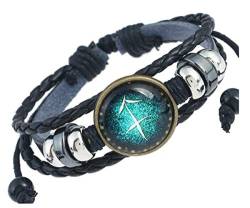 MeiPing Astrological Design 12 Unisex-Armband aus Leder des Sternbildes, One Size, Leder von MeiPing