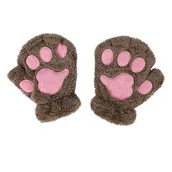 MeiPing Fingerlose Handschuhe - Winter Katze Plüsch Handschuh von MeiPing