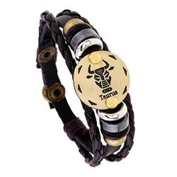 MeiPing Handgewebtes Retro Twenty Constellation Lederarmband von MeiPing