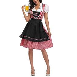 Meicywybb Damen Oktoberfest Dirndl Kleid 3 Stück Traditionell Bayerisch Fasching Party Bier Maid Kellnerin Kostüme (Black, M) von Meicywybb