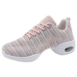 Damen Jazzschuhe Atmungsaktiv Tanzschuhe rutschfeste Geteilte Sohle Sneaker Fersenschuhe Leichte Plattform Schuhe Pink 40 von Meidiastra