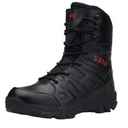 Herren Stiefel Militärstiefel Taktisch Kampfstiefel mit Zipper Verschleißfest rutschfeste Outdoor Wanderschuhe Gelände Stiefel zum Trekking von Meidiastra