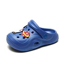 Kinder Eva Clogs Jungen Gartenschuhe Outdoor Flach Geschlossene Sandale Schuhe Mädchen Bequeme Pantoletten Sommer Leicht Sandalen Strand Hausschuhe Badeschuhe Wasserschuhe Blau 20-21 von Meidiastra