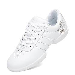 Mädchen Cheerleading Schuhe Damen Schnürsenkel Tanz Turnschuhe Gymnastik Fitness Schuhe Fashion Cheer Schuhe Yoga Aerobic Sneakers White 30 von Meidiastra