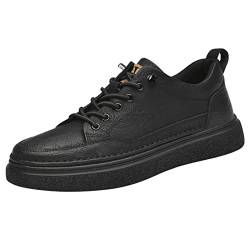 Meidiastra Aufzugsschuhe Herren Leder Schuhe Unsichtbare Höhensteigerung Sneakers Walkingschuhe Wanderschuhe Arbeitsschuhe Elevator Schuhe Black 41 von Meidiastra