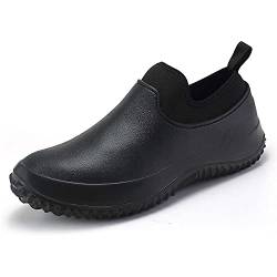 Meidiastra Unisex Küchenschuhe Bequemer Dämpfung Kochschuhe Anti-Splash Arbeisschuhe rutschfest Sportlich Schuhe Loafers Ölbeständig Koch Slippers Black 40 von Meidiastra