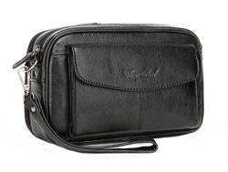 Herren-Clutch-Tasche aus echtem Leder, Geldbörse, Business-Organizer, Geldbörse, Handyhalter von Meigardass