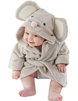 Meihuida Mädchen Jungen Baby & Fleece Bademantel Robe Super weicher Fleece Bademantel (6-12 Monate, Maus) von Meihuida