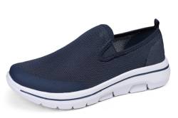 Meik Mangni Damen Slip On Sneaker Heren Atmungsaktiv Turnschuhe Leichte Freizeitschuhe Bequem Schlupfschuhe Casual Walkingschuhe Jogging Fitness,Blau, Gr:40 EU=Sohlengröße 39EU von Meik Mangni