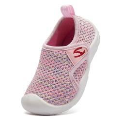 Meik Mangni Kinder Hausschuhe Mädchen Jungen rutschfest Lauflernschuhe Kleinkinder Schuhe Atmungsaktive Pantoffeln Slipper Rosa 29 EU von Meik Mangni