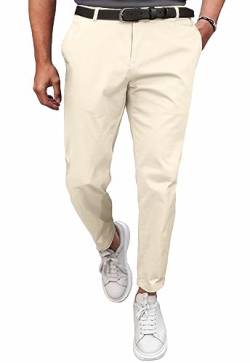 Meilicloth Anzughose Chino Hose Herren Chinohose Stretchhose Herren Baumwolle Sporthose Casual Freizeithose mit Enger Passform B Khaki 38 von Meilicloth