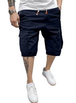 Meilicloth Cargo Shorts Herren Kurze Hosen Sommer Bermuda Shorts Herren Cargohose Herren Kurz Freizeithose Kurz Jogginghose Chino Sport Shorts Herrenshorts Cargoshorts Marineblau 38 von Meilicloth