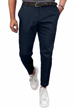 Meilicloth Herren Chino Hose Anzughose Herren Chinohose Stretchhose Herren Baumwolle Sporthose Casual Freizeithose mit Enger Passform Blau 32 von Meilicloth