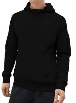 Meilicloth Hoodie Herren Zip Männer Workout Kapuzenpullover Sweatshirt Pullover Schwarz 2XL von Meilicloth