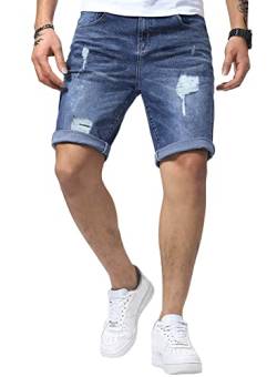 Meilicloth Jeans Shorts Kurze Herren Shorts Sommer Denim Western Casual Blau S von Meilicloth