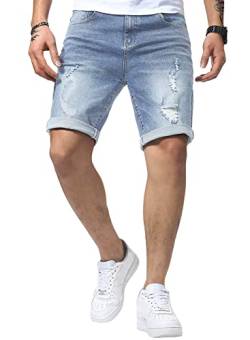 Meilicloth Jeans Shorts Kurze Herren Shorts Sommer Denim Western Casual Himmelblau L von Meilicloth