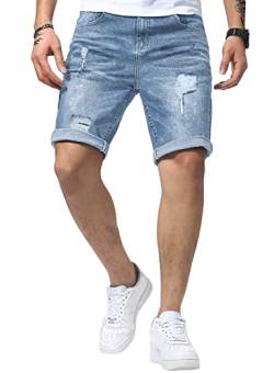 Meilicloth Jeans Shorts Kurze Herren Shorts Sommer Denim Western Casual Himmelblau XL von Meilicloth