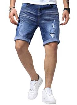 Meilicloth Jeans Shorts Kurze Herren Shorts Sommer Denim Western Casual Navy blau 3XL von Meilicloth