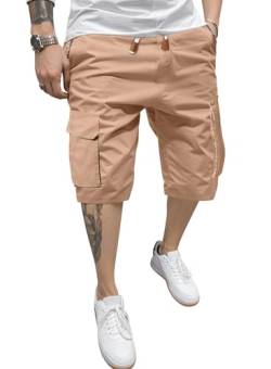 Meilicloth Kurze Hosen Herren Cargo Shorts Sommer Bermuda Shorts Cargohose kurz Freizeit Sport Shorts Kurze Jogginghose Cargoshorts Chino Shorts Sportshorts Sweatshorts Khaki 34 von Meilicloth