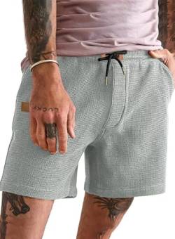 Meilicloth Kurze Hosen Herren Shorts Sport Kurze Herrenshorts Sommer Kurz Sporthose Herren Cargo Shorts Freizeithose Jogginghose Laufhose Kurz Casual Sweat Shorts Sportshorts Hellgrau 36 von Meilicloth