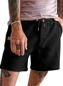 Meilicloth Kurze Hosen Herren Shorts Sport Kurze Sporthose Herren Sommer Freizeithose Kurze Jogginghose Herren Laufhose Kurz Casual Sweat Shorts Sportshorts Cargo Shorts Schwarz 34 von Meilicloth