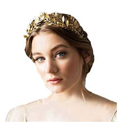 Braut Kronen Blätter Stirnband Barock Brautjungfer Haarschmuck Tiara Haarband Silber Haarreifen Hochzeit Stirnbänder Athen Krone Kopfschmuck Vintage Haarspange Gold, Silber, Roségold von Meilily_Haarband