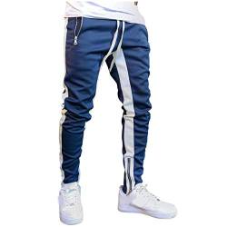 Meilily Herren Hosen Sommer Zipper Jogginghose Slim fit Hose Trainingshose Latzhose Pluderhosen Sporthose Sweatpants Arbeitshose Trekking Gym Jogger Freizeit Laufen Grau Yoga Fitness Pants Schwarz von Meilily