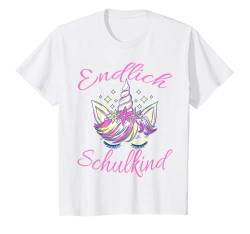 Kinder Mädchen Schultüte Einhorn Deko Schulanzug Schulkind 2024 T-Shirt von Mein erster Schultag 2024 Schulanfang Mädchen