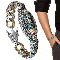 Meindin Türkise Armbänder,Wickelarmbänder mit türkisfarbenen Steinen | Layering-Perlenstrang, runde Edelsteinperlen für Erwachsene, Frauen, Männer von Meindin
