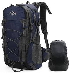 Meisohua Trekkingrucksack Wasserdichter Rucksack 45L Leicht, Erwachsene Wanderrucksack Manner Frauen Outdoorrucksack für Klettern Travel Camping Reiten Reisen Freizeit (Dunkel Blau) von Meisohua