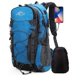 Meisohua Wanderrucksack Herren Rucksack mit Wasserdicht Regenschutz,Trekkingrucksack Reiserucksack 45L Wanderrucksack Damen Sportrucksack für Reisen von Meisohua