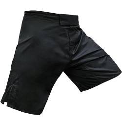 Meister Elite Flex Fighter Boardshorts für MMA Training und Fitnessstudio, ohne Logo - Schwarz - Medium (48-49) von Meister