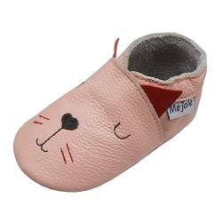 Mejale Baby Lederschuhe Infant Crawling Kleinkind Mokassins Weiche Sohle Walking Girl Rosa Katze Hausschuhe (12-18 Monate, L) von Mejale