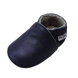 Mejale Premium Weiche Leder Lauflernschuhe Krabbelschuhe Babyschuhe Mokassin(Marineblau,12-18 Monate,L) von Mejale