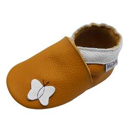 Mejale Weiche Gummisohle Leder Babyschuhe Lauflernschuhe Krabbelschuhe Kleinkind Kinderschuhe Hausschuhe Karikatur Schmetterling (Braun, 12-18 Monate, L) von Mejale