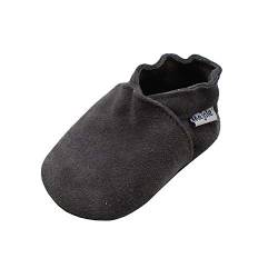 Mejale Weiche Leder Schlüpfen Lauflernschuhe Krabbelschuhe Babyschuhe Mokassin (17/18 EU, Grau, numeric_17) von Mejale