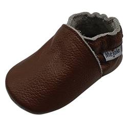 Mejale Weiche Leder Schlüpfen Lauflernschuhe Krabbelschuhe Babyschuhe Mokassin (21/22 EU, Braun, numeric_21) von Mejale