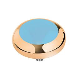 MelanO Magnetic Aufsatz / Fassung 7 mm Edelstahl Farbe gold mit Stein in Farbe jeansblau pastell M01SR 012 von MelanO